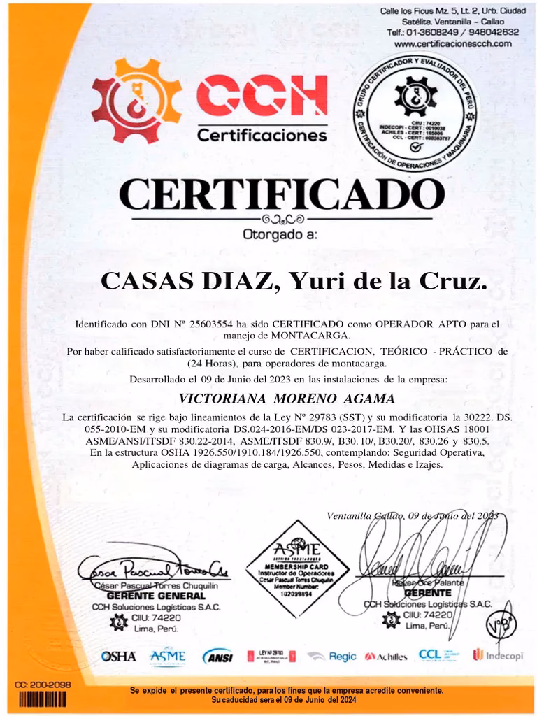 ¿Cómo puedo obtener un certificado de operador de montacargas?