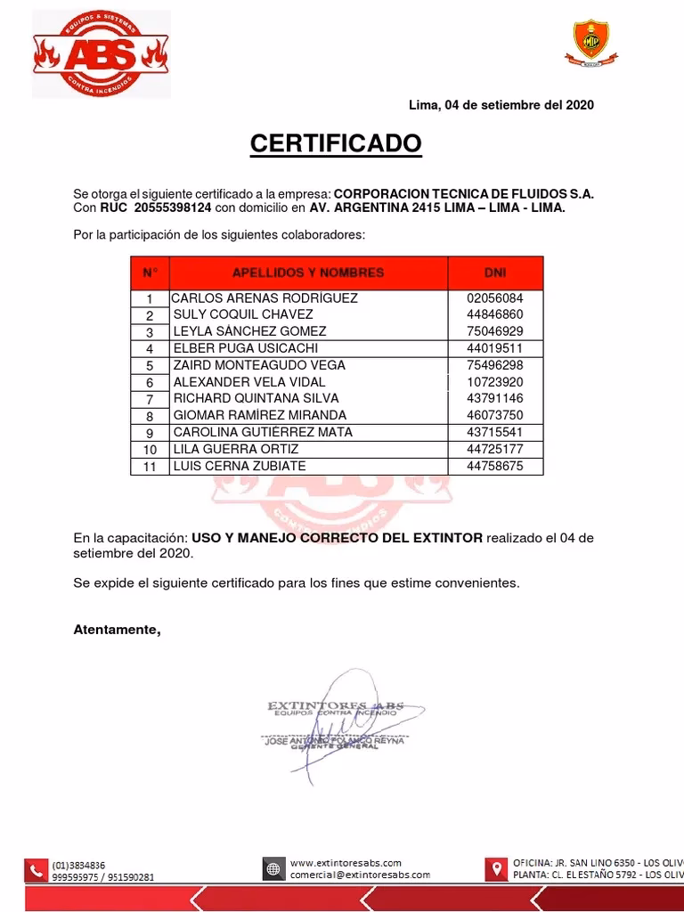 &iquest;Cu&aacute;nto cuesta un certificado de manejo de extintores?