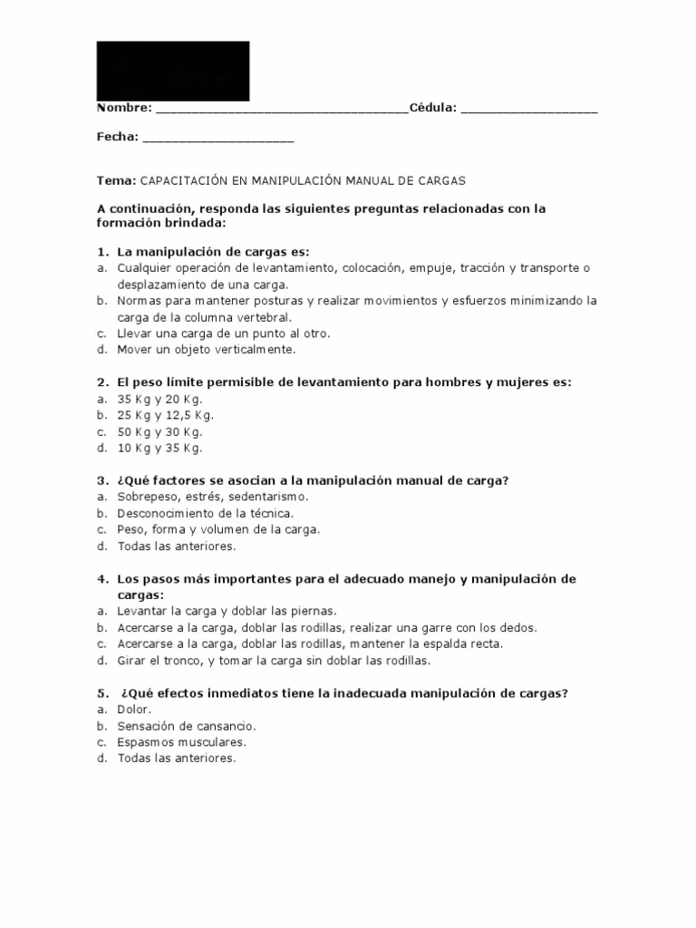&iquest;Cu&aacute;les son las 5 reglas b&aacute;sicas para manipular cargas?