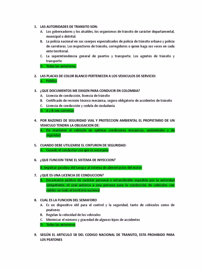¿Qué preguntas vienen en el examen teórico de manejo?